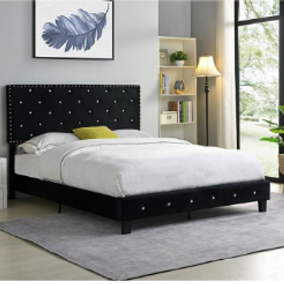 Queen Upholstered Bed black